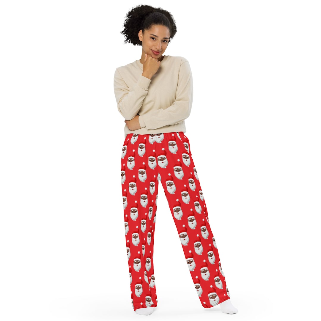 Black Santa Pajama Pants Etsy