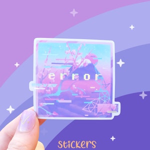 error sequence Vaporwave Holographic Sticker