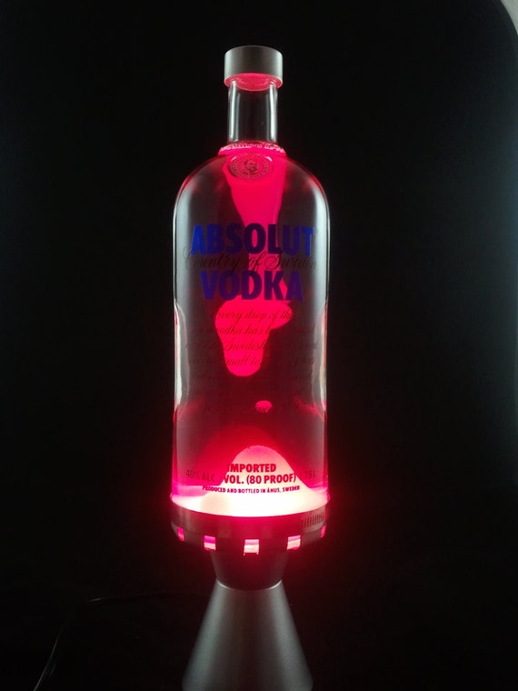 Items similar to Absolute Vodka Lava Lamp. Neon pink lava clear liquid