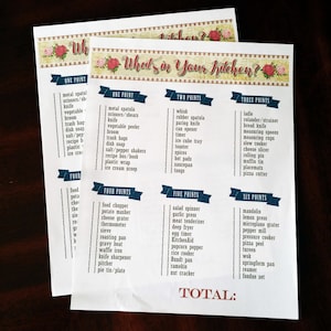 Vintage Bridal Shower &#39;What&#39;s in Your Kitchen&#39; Game: 1950s Housewife Party Printable (20 Count)