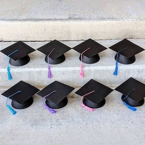 Graduate Cap Party Hats Graduation Party Favors Mortarboard Hats with Tassel Commencement & Convocation Caps Grad Celebration Decor image 1