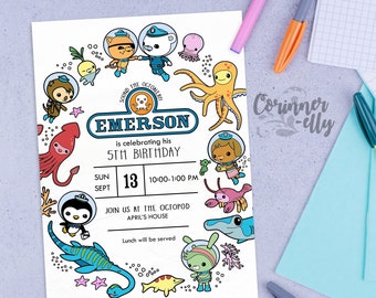 Octonauts Birthday Invitation | Octopod B-day Party Invite | Under Water Party Printable | Under the Sea Party Animals | Digital File