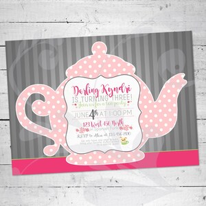 Convite de aniversário para chá da tarde: convite para festa de bicho de pelúcia (arquivo digital)
