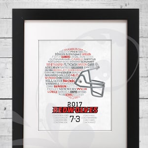 Custom Football Team Roster Word Art: Coach Thank You Gift (Digital File)