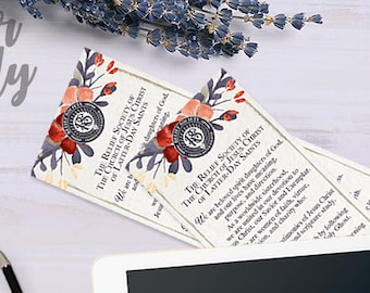 LDS Relief Society Declaration Bookmark | RS Theme Printable | Latter-day Saints Women's Motto | Watercolor Floral Design | Digital File