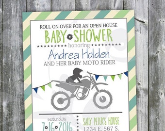 Motocross Baby Shower Invitation: Dirt Bike Party Invite (Digital File)