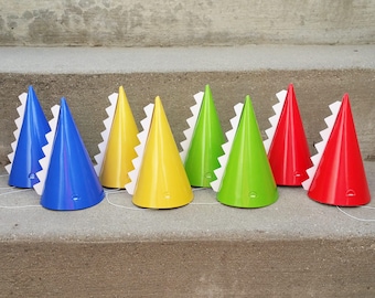 Dinosaur Cone Hats: Colorful Birthday Party Favors (8 count)