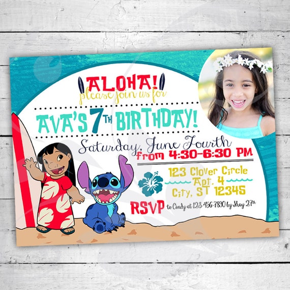 Personalized File Lilo and Stitch Birthday Invitation