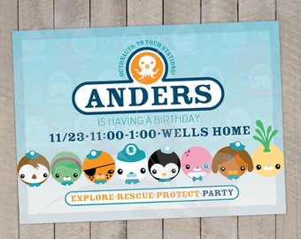 Octonauts Birthday Party Invitation | Octopod Birthday Invite | Under Water Party Printable | Under the Sea Party Animals | Digital File