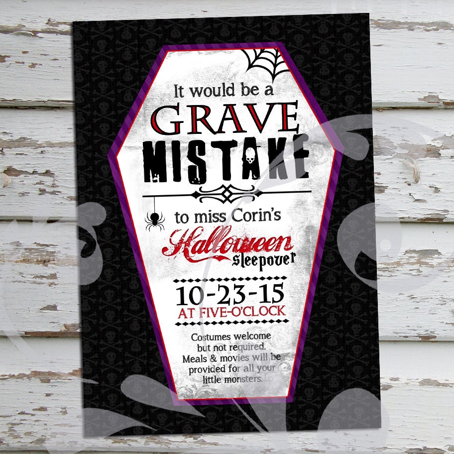 Invitation Danniversaire Dhalloween En Anglais Invitation Etsy France