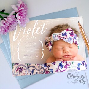 LDS Baby Blessing Invitation: Script Full Photo Announcement (Digital File)