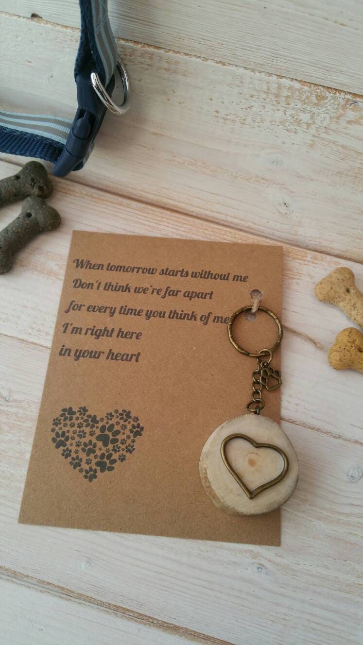 Pet Loss Poem & Keyring gift Unique paw prints heart Etsy