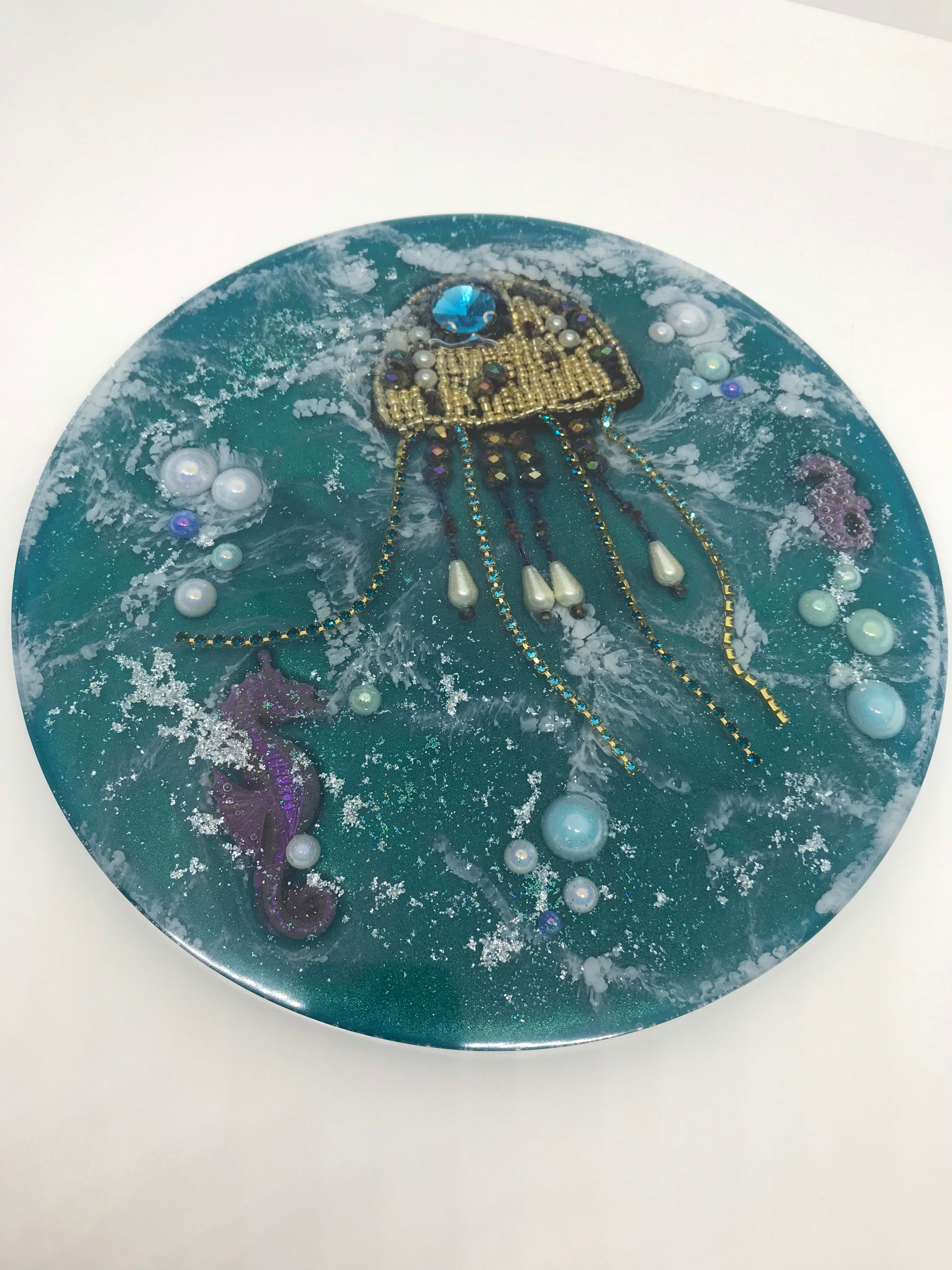 Handmade Jellyfish Picture/WallArt Made from resin and mixed Etsy