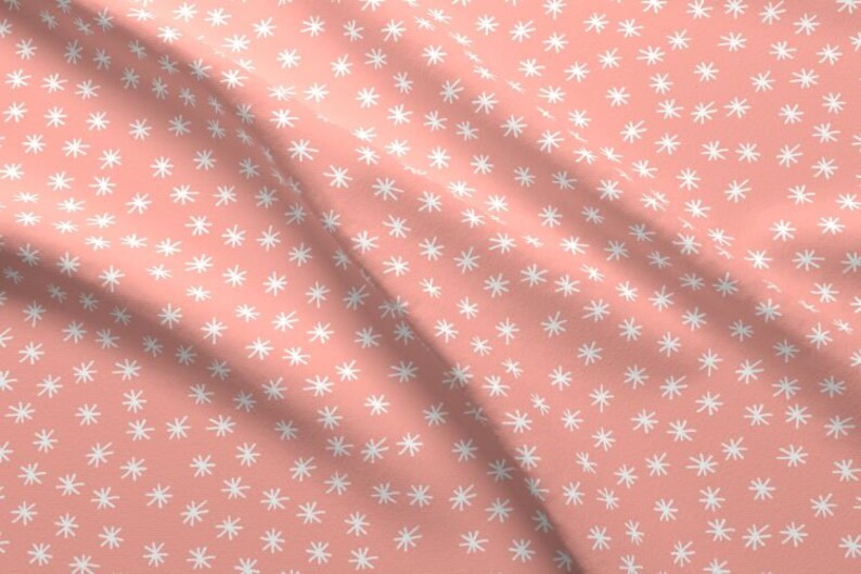 Peach Quilting Fabric by the Yard Twinkle Hand Drawn Fabric Etsy