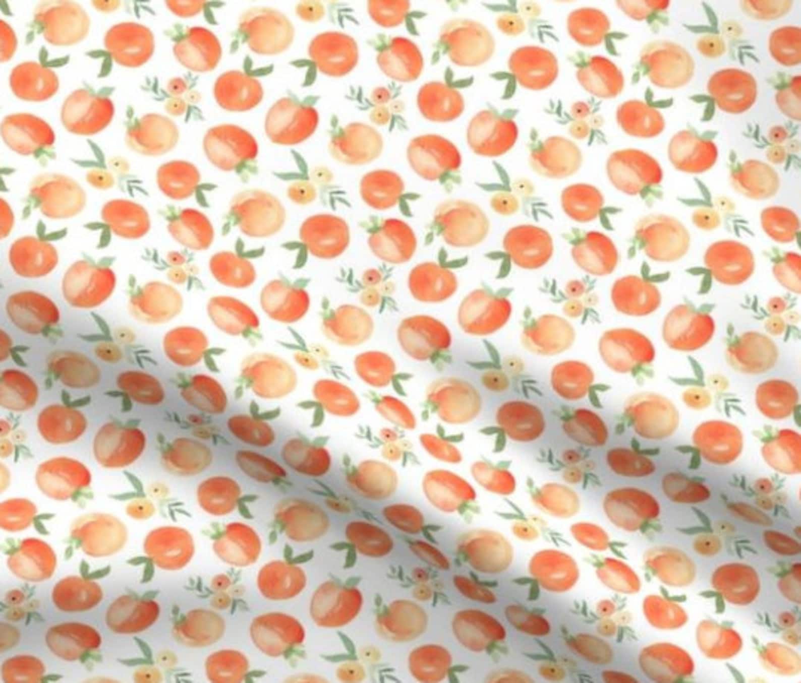 Painted Peaches Fabric by the Yard Cotton Quilting Fabric Etsy