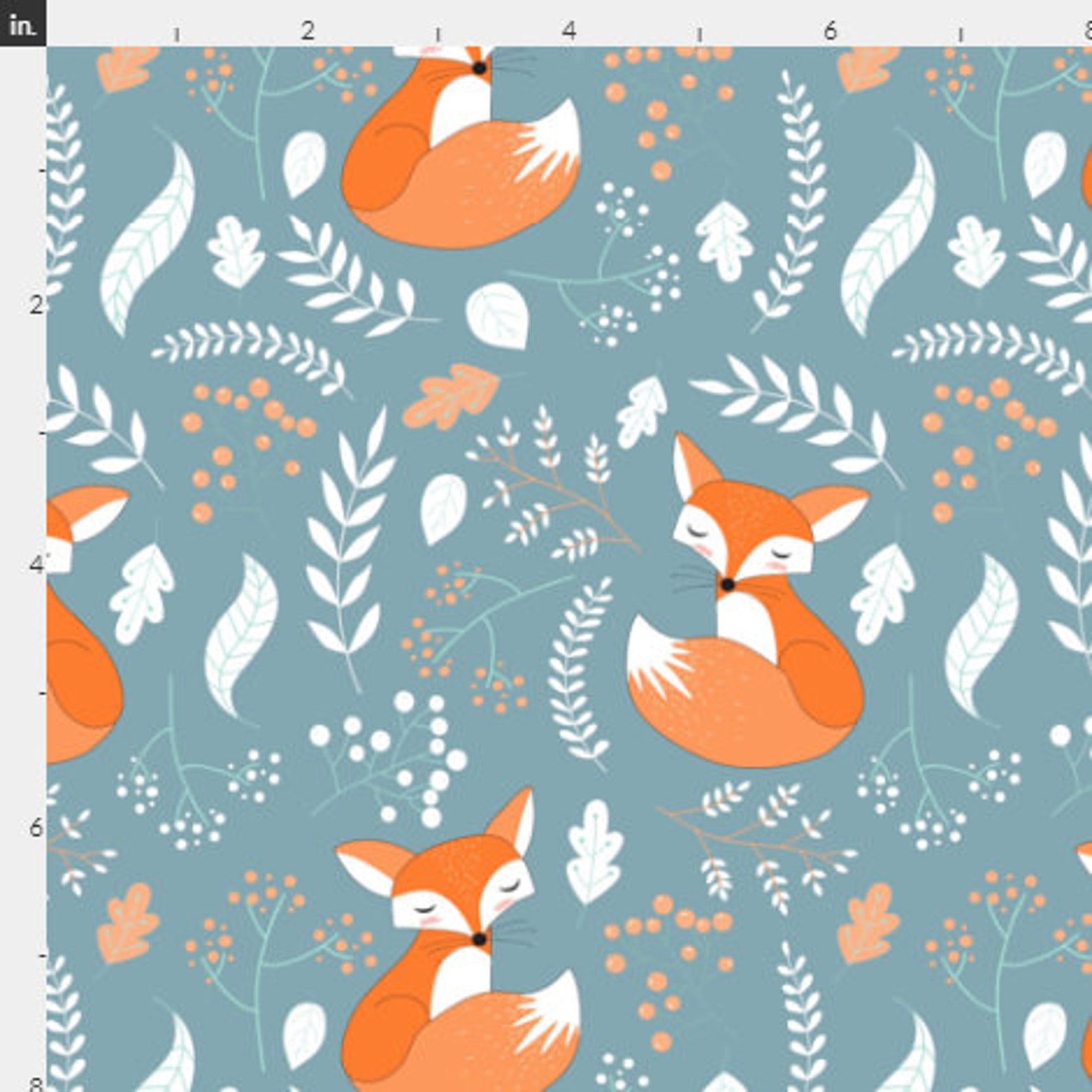 Sleeping Fox Fabric by the Yard Cotton Quilting Fabric Foxes | Etsy