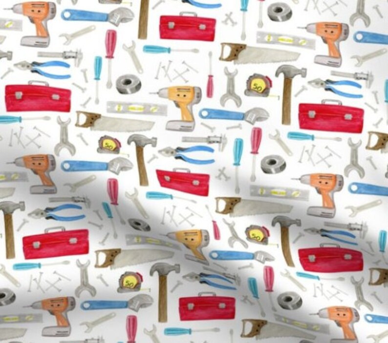 Tools Fabric by the Yard Carpenter Fabric Handyman Fabric Etsy