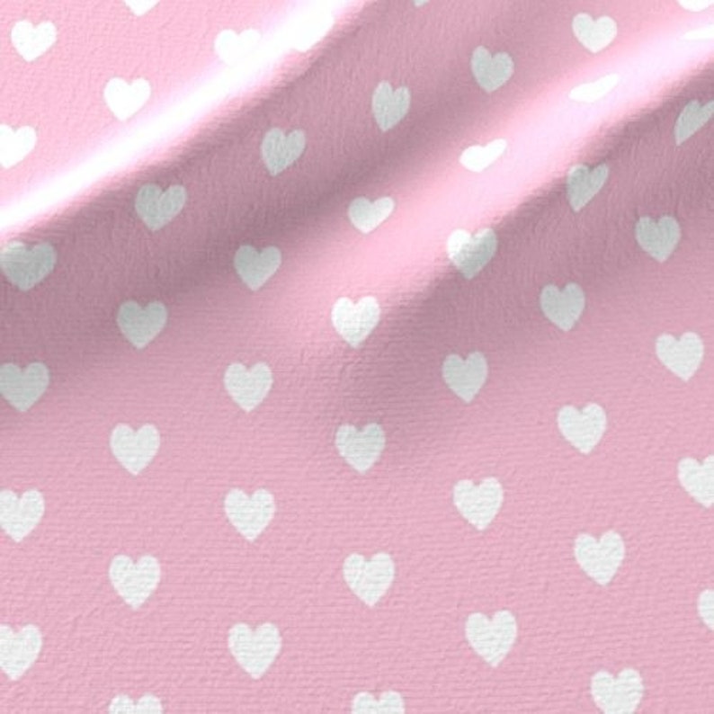 Tiny Hearts Fabric by the Yard Pink Cotton Fabric Hearts Etsy