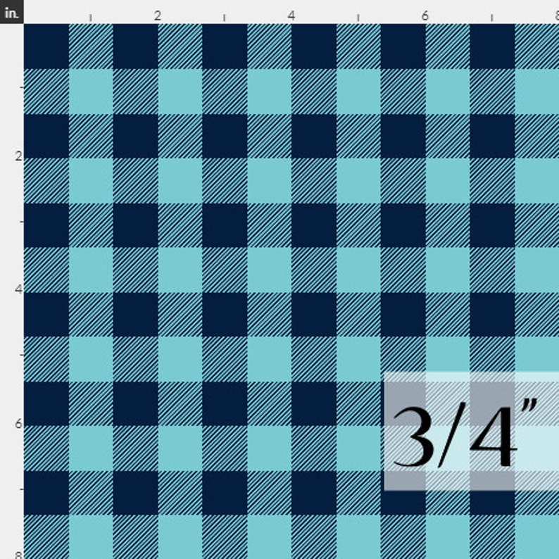 Navy & Blue Buffalo Plaid Fabric by the Yard Cotton Quilting Etsy