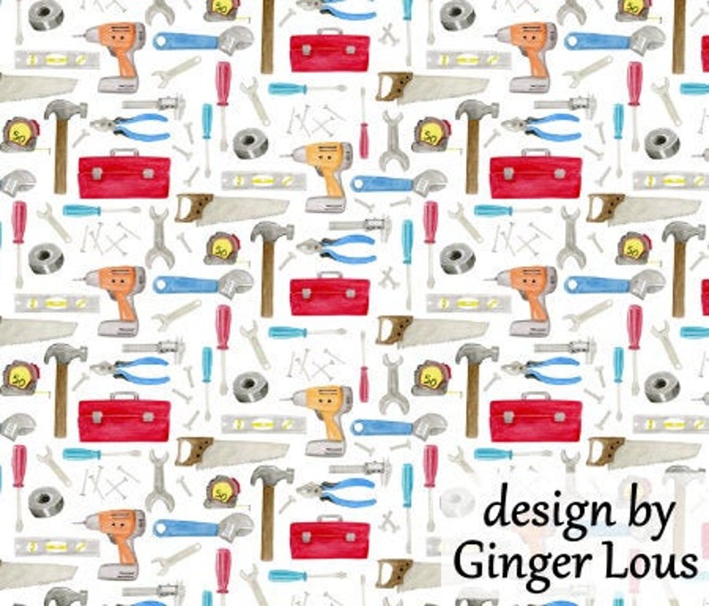 Tools Fabric by the Yard Carpenter Fabric Handyman Fabric Etsy