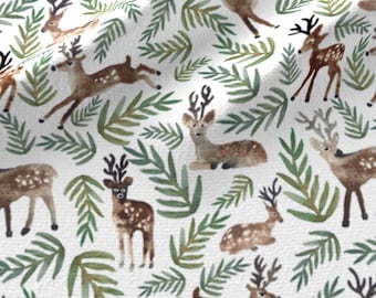 Christmas Fabric by the Yard Cotton, Reindeer Fabric, Deer Holiday Fabric by the Yard, Christmas Cotton Fabric by the Yard 5794278