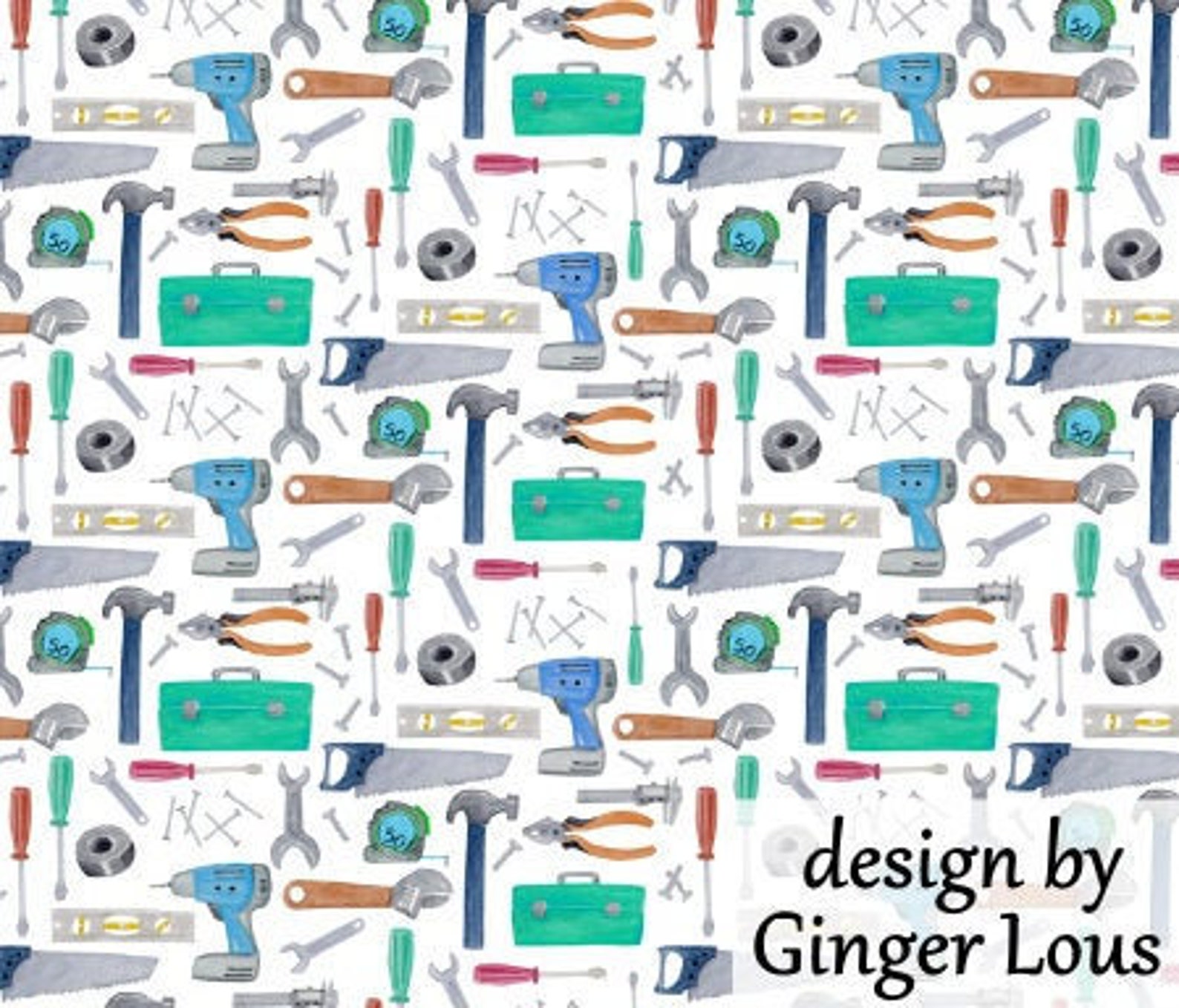 Tools Fabric by the Yard Carpenter Fabric Handyman Fabric Etsy