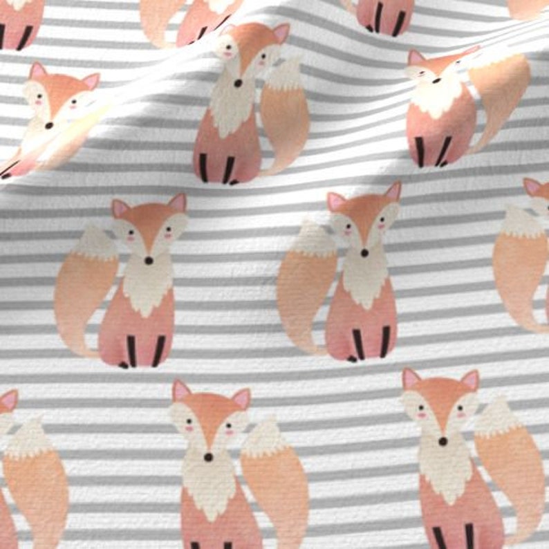 Fox Fabric by the Yard Fox Cotton Fabric Fox Baby Fabric Etsy