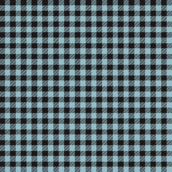 1/4 Blue & Black Buffalo Plaid Fabric by the Yard Etsy