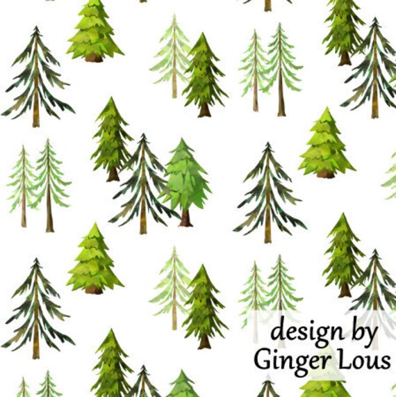 Pine Tree Fabric by the Yard Trees Fabric Quilting Fabric Etsy