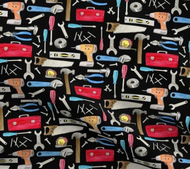 Tools Fabric by the Yard Carpenter Fabric Handyman Fabric Etsy