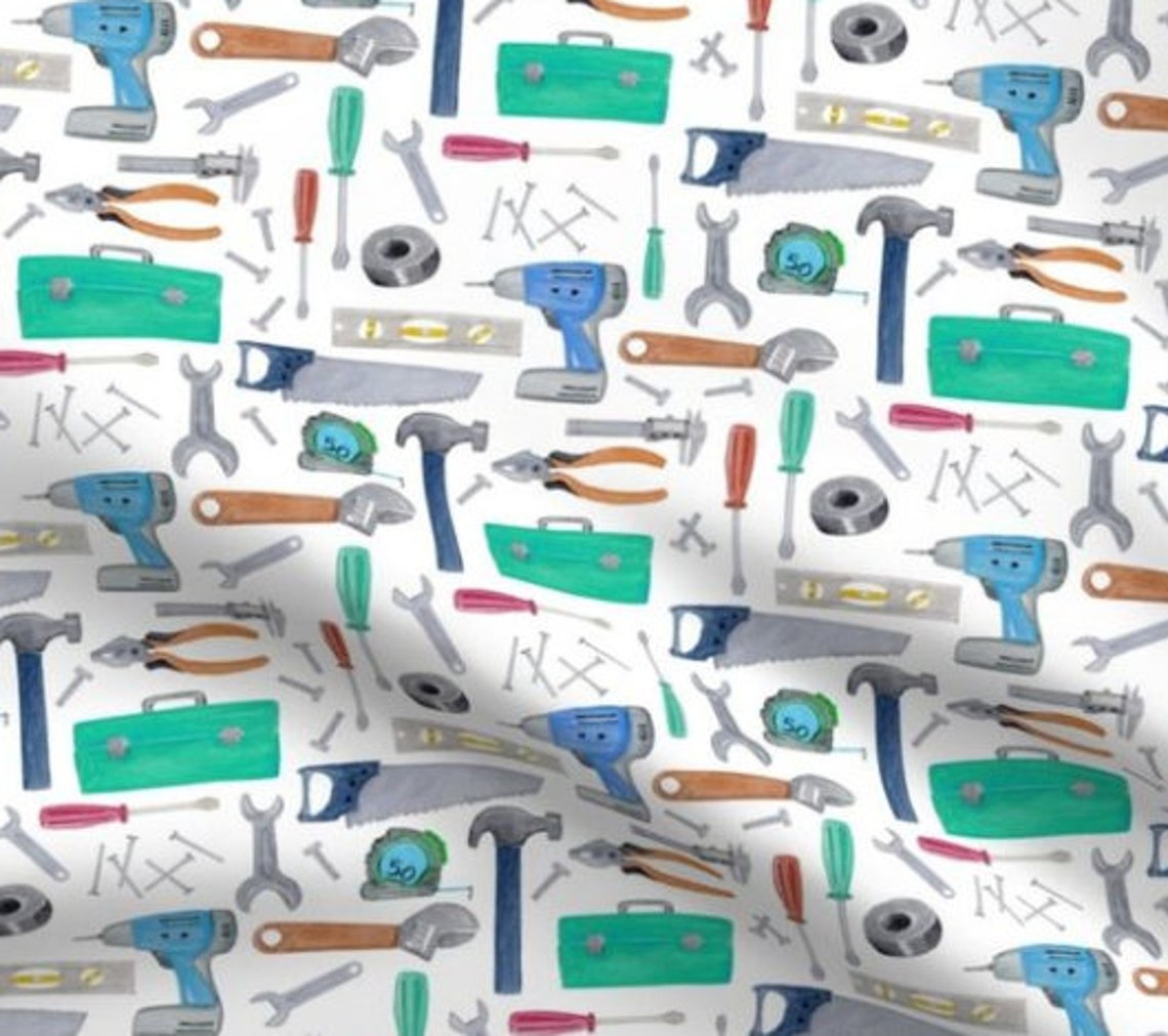 Tools Fabric by the Yard Carpenter Fabric Handyman Fabric Etsy