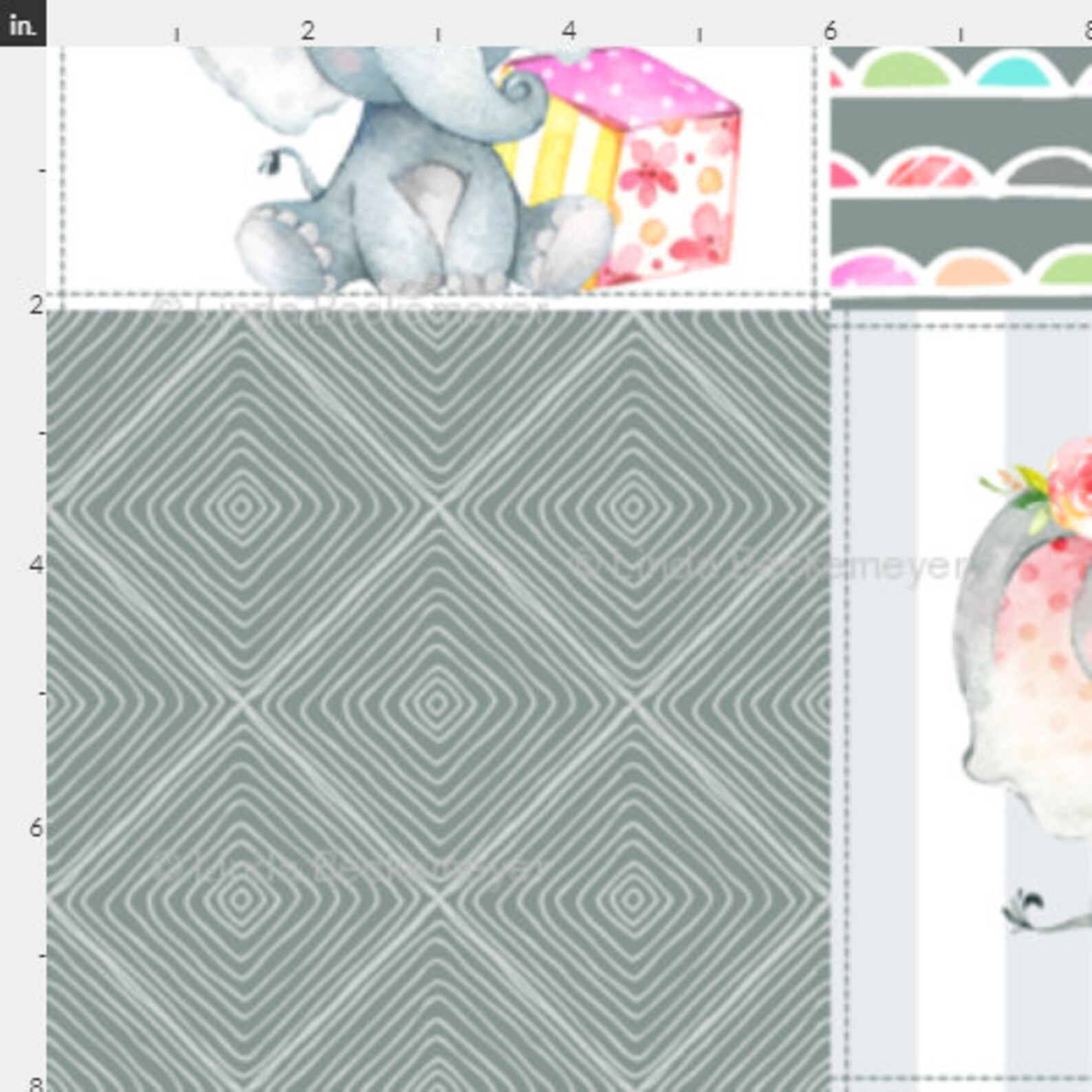 Pink Elephant Quilt Fabric by the Yard Baby Girl Elephant Etsy