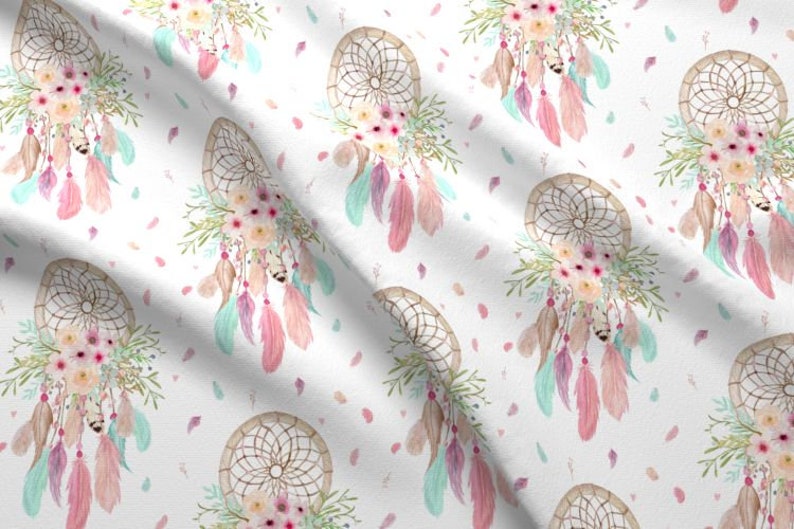 Large Dream Catcher Fabric by the Yard Boho Cotton Quilting Etsy