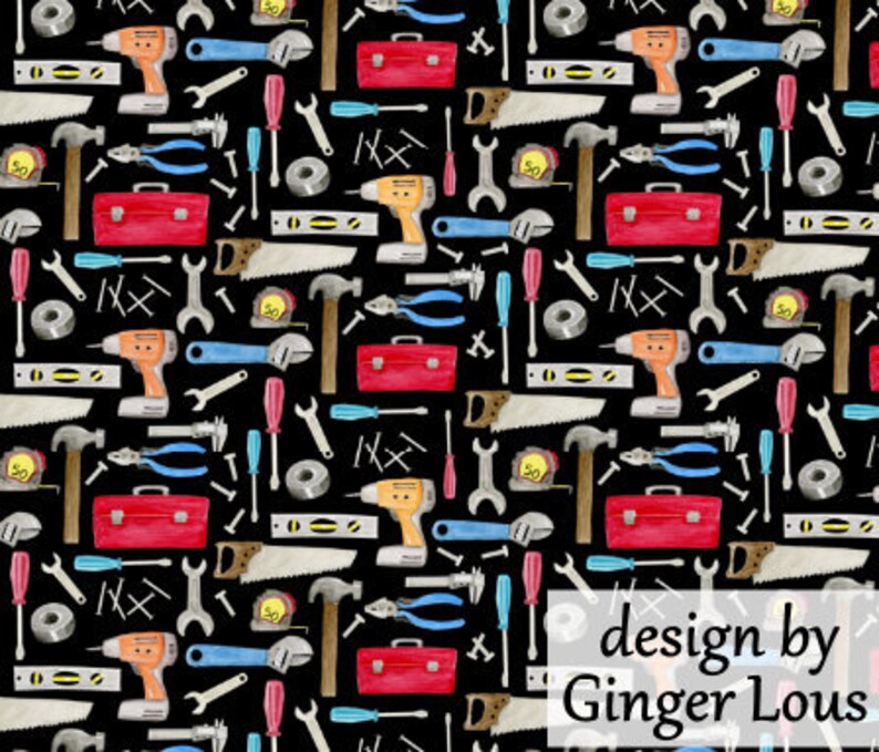 Tools Fabric by the Yard Carpenter Fabric Handyman Fabric Etsy