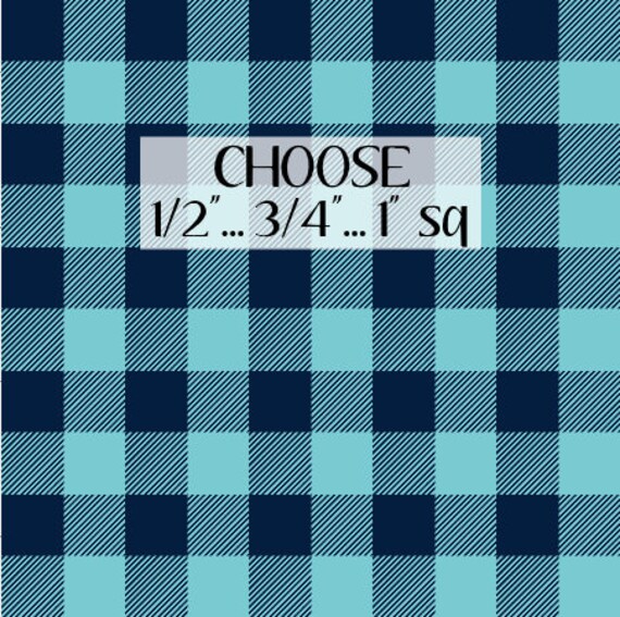 Navy & Blue Buffalo Plaid Fabric by the Yard Cotton Quilting Etsy