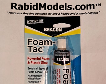 BEACON Foam-Tac Glue - 2oz TUBE - clear, fast, waterproof, Foam-Safe *** Price includes shipping! ***