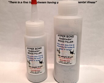 RABIDASH instant wood filler - use with thin Cyanoacrylate glue