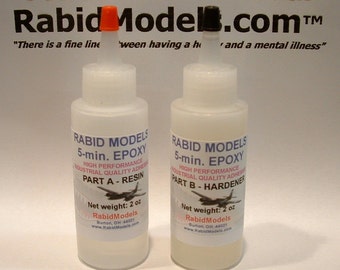 5-minute EPOXY GLUE - 2 x 2oz Kit.  Dries fast & strong, works on almost everything!