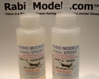 5-minute EPOXY GLUE - larger 2 x 4oz Kit.  Dries fast & strong, works on almost everything!
