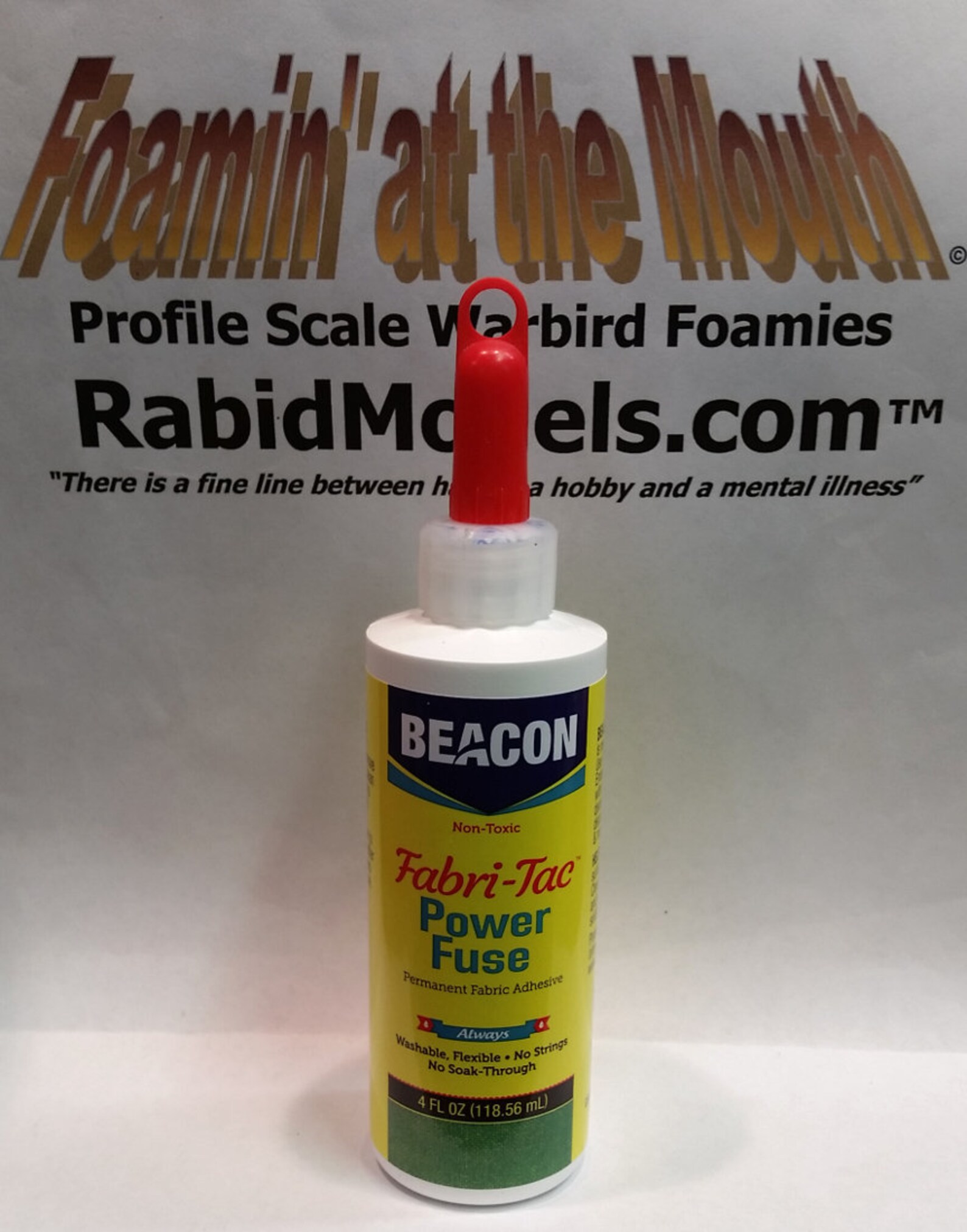 BEACON POWER FUSE Glue 4oz Bottle Waterbased Fabric Adhesive, Dries