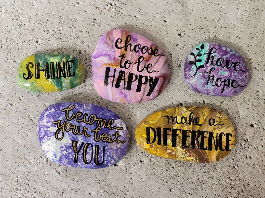 Motivation Sayings Custom Painted Rocks - Etsy