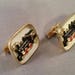 Vintage Swank Train Cuff Links Railroad Gold Tone