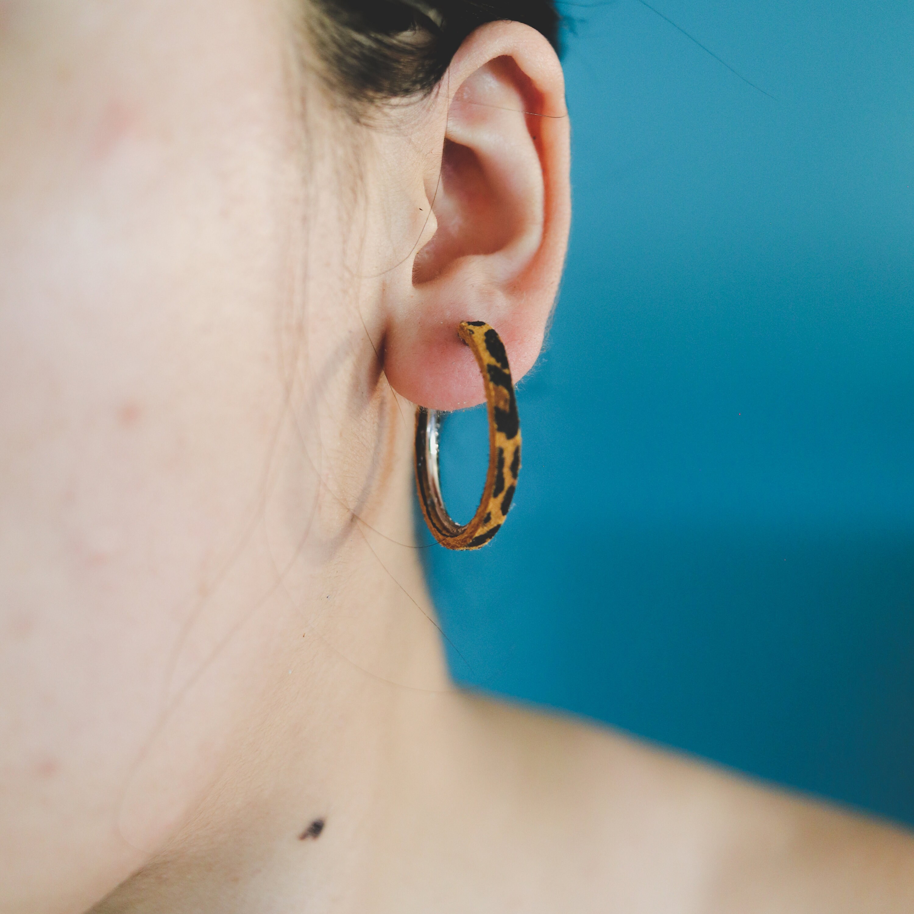 Genuine Leather Hoop Earrings Multiple Colors Etsy