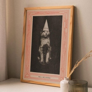 Dunce Hat Cat Funny Fine Art Print, Quirky Victorian Photo Print, Cute Kitten, Vintage Poster, Weird Art, Funny Photo Wall Art