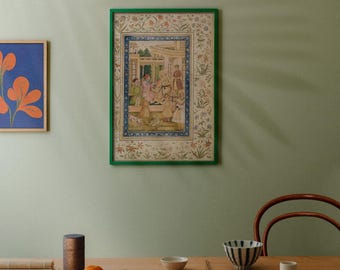 Akbar the Emperor Printable Art, Mughal Miniature Painting, Indian Folk Art, Persian Painting, Vintage Islamic Ethnic Art, Boho Art