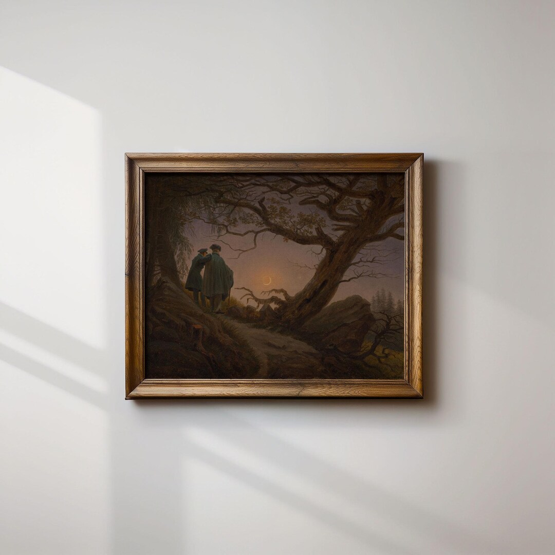 Two Men Contemplating the Moon Fine Art Print, Dark Magical Forest ...