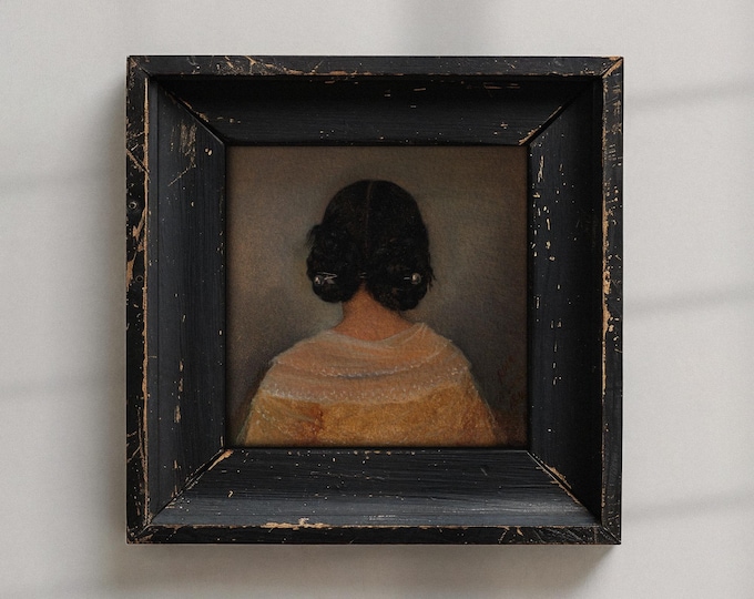 Study of Woman from Behind Fine Art Print, Albert Kuchler Portrait, Vintage Antique Oil Painting, Roman Braids, Spanish Lady Portrait Art