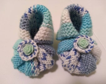 Hellblau stricken Baby Jungen Booties Foto Requisiten Kostenloser Versand Baby Jungen Schuhe Baby Baby Größe Schuhe Baby Shower Geschenk