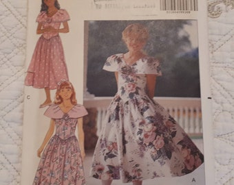 Butterick 5340 Girls dress sewing pattern sizes 12 14 uncut vintage from 1991 paper