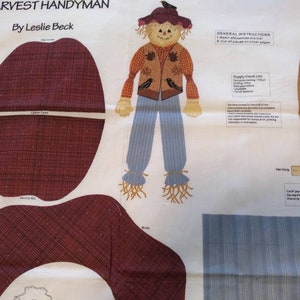 Harvest Handyman by Leslie Beck doll cotton vintage cut and sew fabric